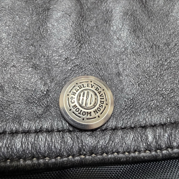 Harley-Davidson Quilted Vest Black USA Made Trim Pockets L - Picture 5 of 8